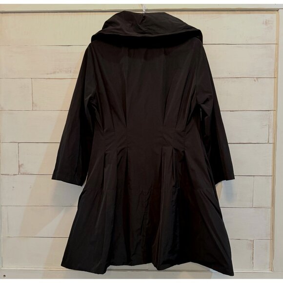 SUZE XS Sun Kim Black Coat Lagenlook Wired Collar Light Jacket - Picture 6 of 9